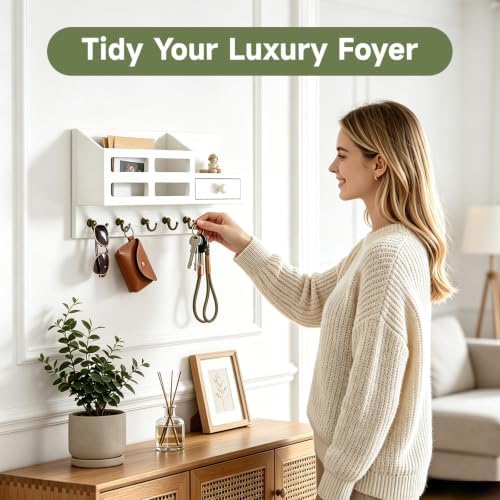 White Key and Mail Holder for Wall - Image 2