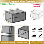 Large Thick Clear Shoe Organizer, Magnetic Door Stackable Shoe Storage Box - Image 3