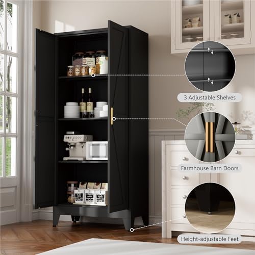 Bevivog 61" Farmhouse Metal Storage Cabinet - Image 5