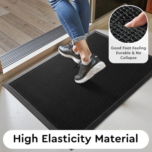 tchdio Front Door Mat Outside Entrance 17"x29" Doormat Mud Dirt Trapper - Image 2