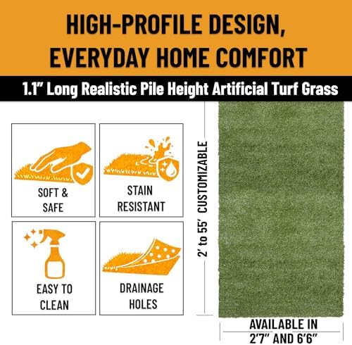 Ottomanson Artificial Grass Runner Natural 31" x 24' - Image 6