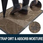 Colorxy Waterproof Front Doormat, Sturdy Natural Rubber Door Mat - Image 2