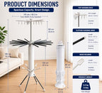 Foldable Clothes Drying Rack, Rotating Aluminum Laundry Rack, Portable Stand - Image 3