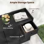 Tangkula Rattan Outdoor Storage Cabinet - Image 5