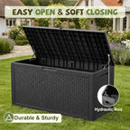 160 Gallon Outdoor Storage Box, Deck Box Waterproof, Toy Storage Bin - Image 3