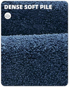 Color&Geometry Oval Blue Bathroom Rugs 42x24, Extra Soft Absorbent Microfiber - Image 5