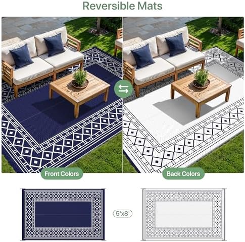 GENIMO Outdoor Rug, Waterproof Plastic Rugs - Image 4