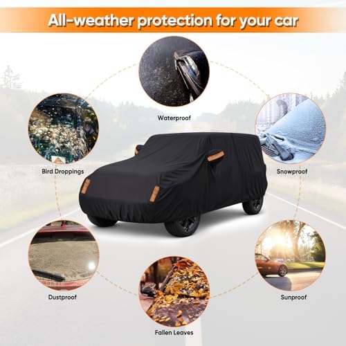 Car Cover for Jeep Wrangler 2 Door Waterproof 1987-2026 JK JL CJ YJ TJ - Image 4