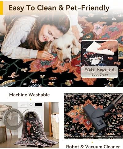 RELEANY Washable Area Rug, Large 9'x12' - Image 4