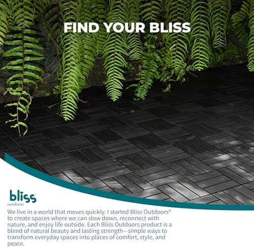 Bliss Outdoors 12-Slat Acacia Hardwood Deck Tiles, Aged Black - Image 6