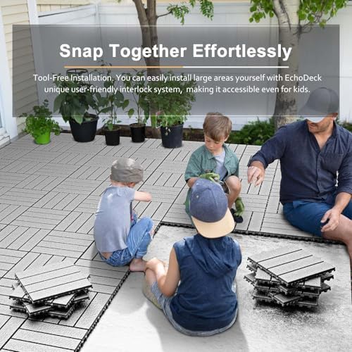 EchoDeck Interlocking Deck Tiles, 27 Pack Patio Tiles Outdoor Interlocking All - Image 2