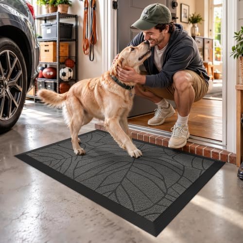 LUMI Outdoor Door Mat Traps & Hides Dirt 20x32, Outside Entrance - Image 4