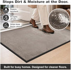Mibao Super Absorbent Front Door Mat, Non-Slip Washable Indoor Doormats - Image 2