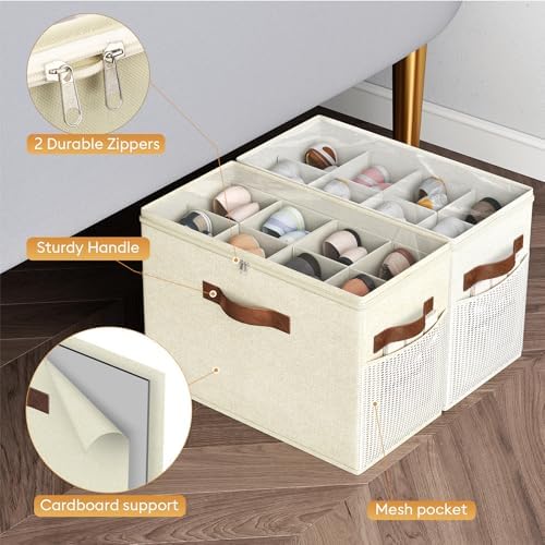 2 Pack Shoe Organizer for Closet, Foldable Shoe Storage - Image 6