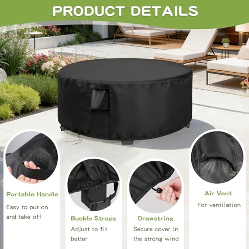 Patio Furniture Cover Round for 38 Inch Outdoor Dinner Table - Image 5