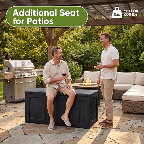 Flamaker Internal 120 Gallon Deck Box Waterproof, Large Outdoor Storage Box - Image 7