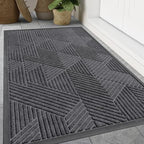 Smiry Front Door Mat Outside Entrance, Low Profile Rubber Doormat by Smiry