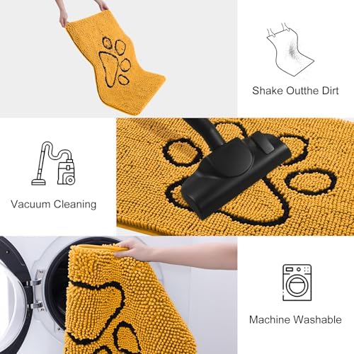 Smiry Dog Door Mat for Muddy Paws, Absorbent Non Slip Dirt Trapper - Image 6