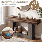 GIANTEX 63" Farmhouse Console Table, 2-Tier Narrow Entryway Table - Image 3