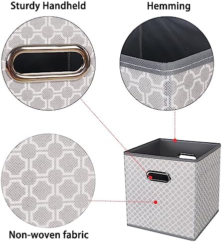 Black Foldable Storage Cubes Bins, Fabric Storage Box Cubes Organizer Baskets - Image 7