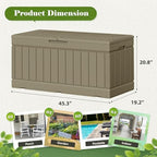Flamaker Outdoor Storage Box 80 Gallon Resin Waterproof Deck Box - Image 4
