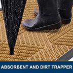 Smiry Front Door Mat Outside Entrance, Low Profile Rubber Doormat - Image 3