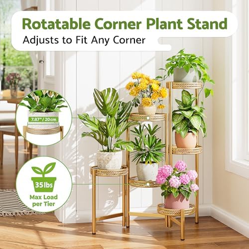 6 Tiered Plant Stand Indoor for Multiple Large Planter, Tall Heavy Duty - Image 2