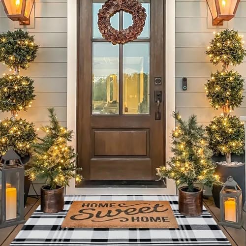Fall Décor Plaid Rug, Layering Rug - Image 3
