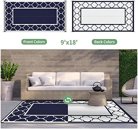 GENIMO Outdoor Rug, Waterproof Plastic Rugs 9'x18' - Image 4