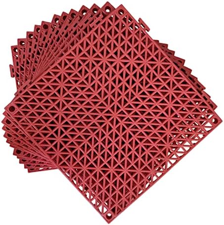 12 Pack Modular Interlocking Cushion 11.6" x 11.6" Rubber Mat Floor Tile Mats by JADERLU