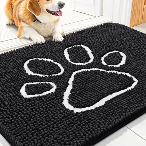 Smiry Dog Door Mat for Muddy Paws, Absorbent Non Slip Dirt Trapper by Smiry