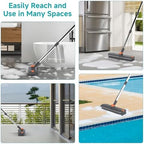 Floor Scrub Brush with Long Handle Length Adjustable, 3 in 1 Heavy-Duty Stiff - Image 6
