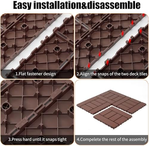 Deck Tiles for Outdoor, Plastic Outdoor Flooring Tiles, Kitchen Non Slip - Image 5