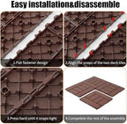 Interlocking Deck Tiles, 44 Pack, Running Bond Pattern Decking Tiles - Image 3