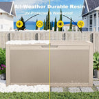 PatioZen 120 Gallon Resin Deck Box, Lockable Patio Outdoor Storage Box - Image 2