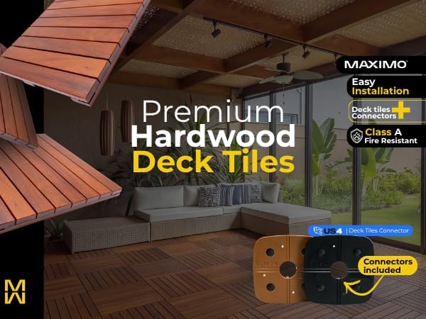 Maximo Garapa Hardwood Deck Tiles, Interlocking Patio Tiles, Outdoor Flooring - Image 5