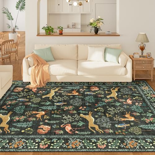 DUKINO 5x7 Area Rugs, Washable Animal Rug - Image 3