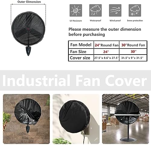 Bitubi Wall Mount Fan Cover, Waterproof Outdoor Fan Covers, Compatible - Image 2
