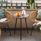 1 Pack Metal Outdoor Side Table Small Outside Round End Table - Image 5