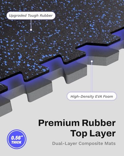 AIRHOP 0.56in Thick 144 Sq Ft Exercise Equipment Mats, 36 Tiles Upgraded Rubber - Image 2