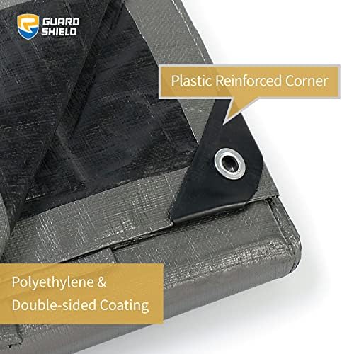 GUARD SHIELD Heavy Duty Tarp 16x20 Feet Silver/Black Multi Purpose Thick - Image 2
