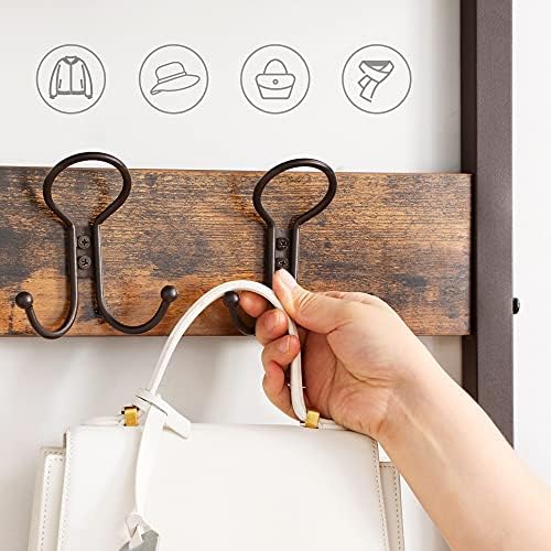 VASAGLE Coat Rack and Storage Bench, Hall Tree - Image 4