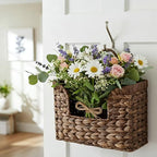 PINXIURY Magazine Holder Wall Basket Water Hyacinth Woven Mail Organizer - Image 5