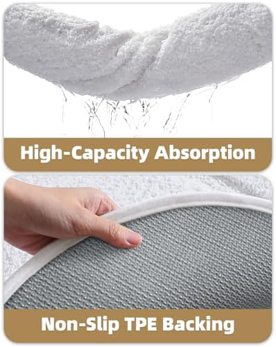 Color&Geometry Small White Bathroom Rugs, Non Slip Shower Mat - Image 6