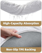 Color&Geometry Oval White Bathroom Rugs 36x24, Extra Soft Absorbent Microfiber - Image 6