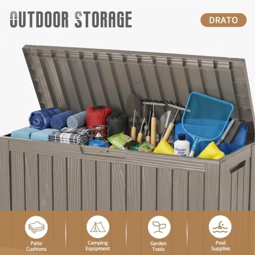 DRATO 135 Gallon Deck Boxes Outdoor Waterproof Storage Box - Image 5