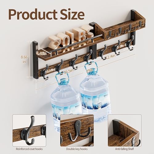 29 inch Coat Rack Wall Mount - Image 4