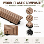 Ripeng 12 Pack Teak Wood Deck Tile Edge Trim Set 8 Straight 4 Corner Edge - Image 3