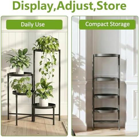 aboxoo 4 Tier Metal Plant Stand Modern NEW, Indoor Outdoor Multi-Tiered Plant - Image 5