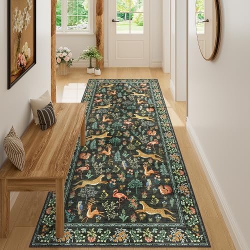 DUKINO 3x7 Hallway Runner Rug, Non Slip Animal Kitchen Runner Rug by DUKINO